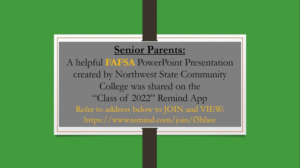 Class of 2022 Remind App Information