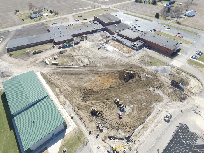 Aerial Views of Building Site